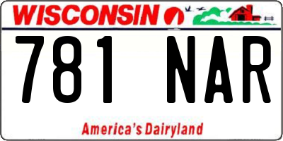 WI license plate 781NAR