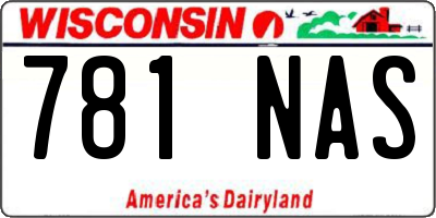 WI license plate 781NAS