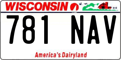 WI license plate 781NAV
