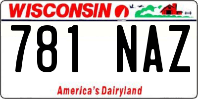 WI license plate 781NAZ