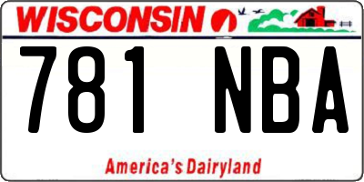 WI license plate 781NBA