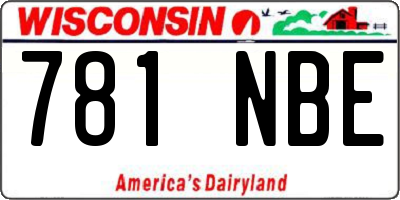 WI license plate 781NBE