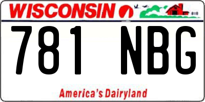 WI license plate 781NBG
