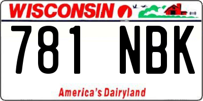 WI license plate 781NBK