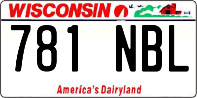 WI license plate 781NBL