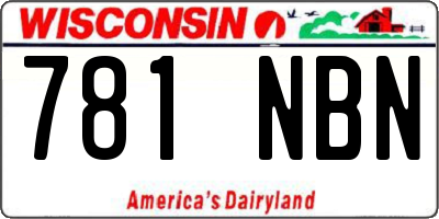 WI license plate 781NBN