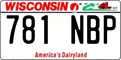 WI license plate 781NBP