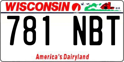WI license plate 781NBT