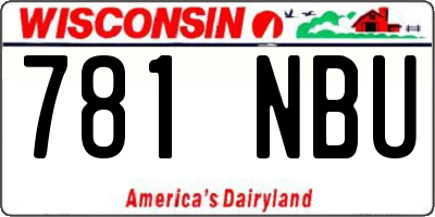 WI license plate 781NBU