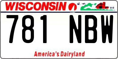 WI license plate 781NBW