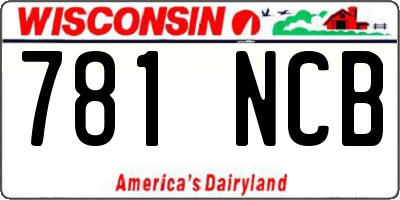 WI license plate 781NCB