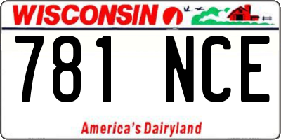 WI license plate 781NCE