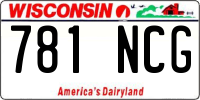 WI license plate 781NCG