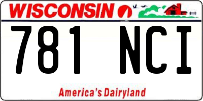 WI license plate 781NCI