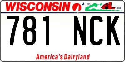 WI license plate 781NCK
