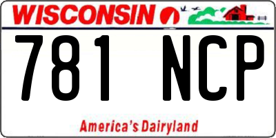 WI license plate 781NCP