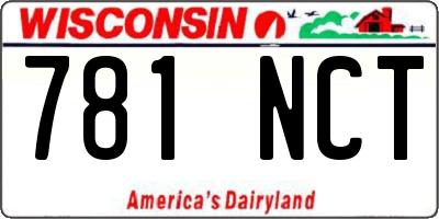 WI license plate 781NCT