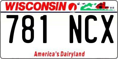 WI license plate 781NCX
