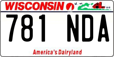 WI license plate 781NDA
