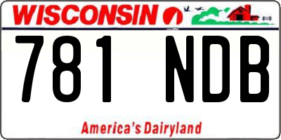 WI license plate 781NDB