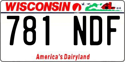WI license plate 781NDF