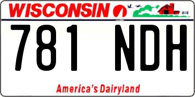 WI license plate 781NDH