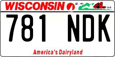 WI license plate 781NDK