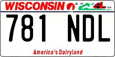 WI license plate 781NDL