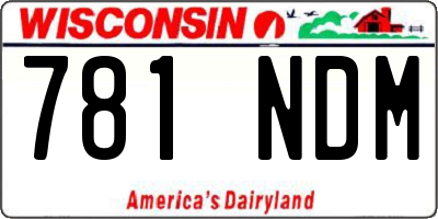 WI license plate 781NDM