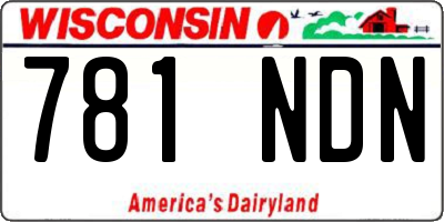 WI license plate 781NDN