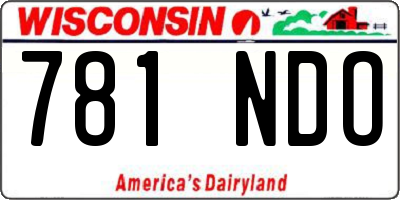 WI license plate 781NDO