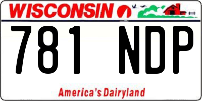WI license plate 781NDP