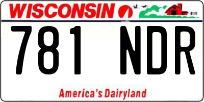 WI license plate 781NDR