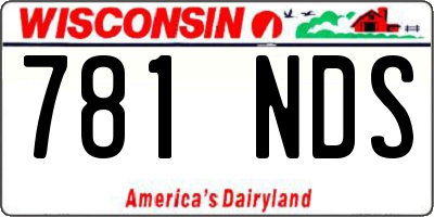 WI license plate 781NDS
