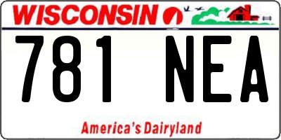 WI license plate 781NEA