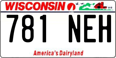 WI license plate 781NEH
