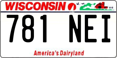WI license plate 781NEI