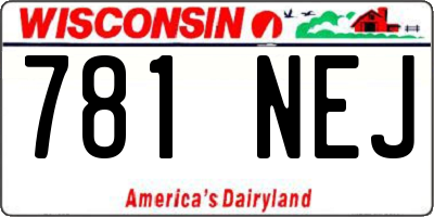 WI license plate 781NEJ