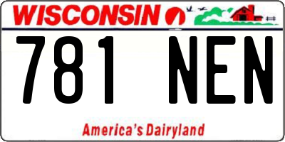 WI license plate 781NEN