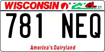 WI license plate 781NEQ