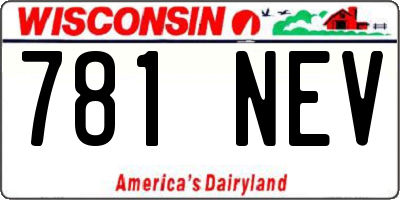 WI license plate 781NEV