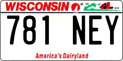 WI license plate 781NEY