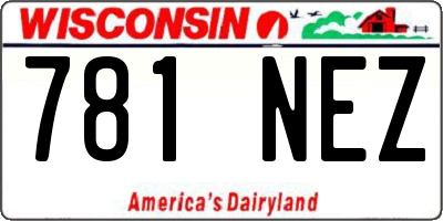 WI license plate 781NEZ