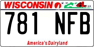 WI license plate 781NFB