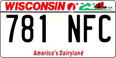 WI license plate 781NFC