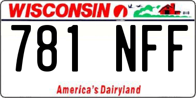 WI license plate 781NFF