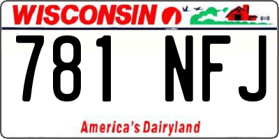 WI license plate 781NFJ