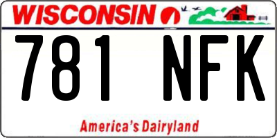 WI license plate 781NFK