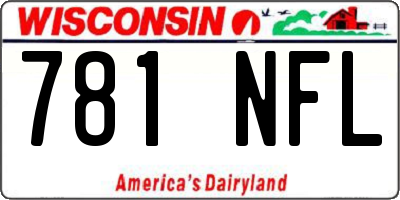 WI license plate 781NFL