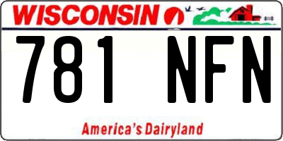 WI license plate 781NFN
